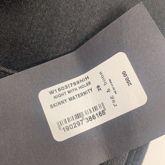 rag & bone Maternity Jeans Black Denim Skinny Legging Night Ripped NWT New 29 - Picture 11 of 14